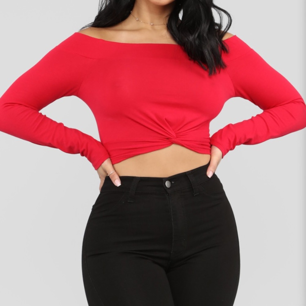 Fashion nova red crop top